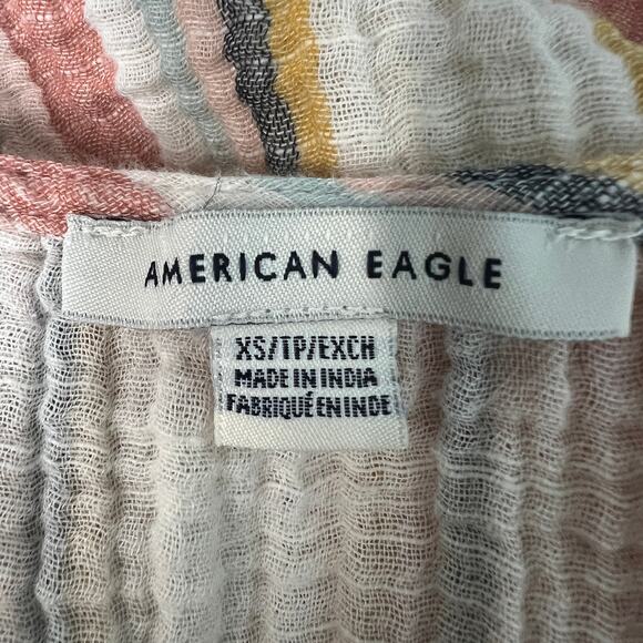 American Eagle Flutter Sleeve Gauzy Coquette Cottagecore Cropped Womens Top XS - Picture 5 of 9